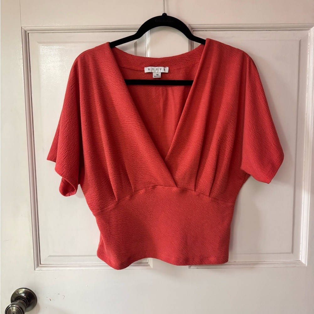 HYFVE Coral V-Neck Blouse